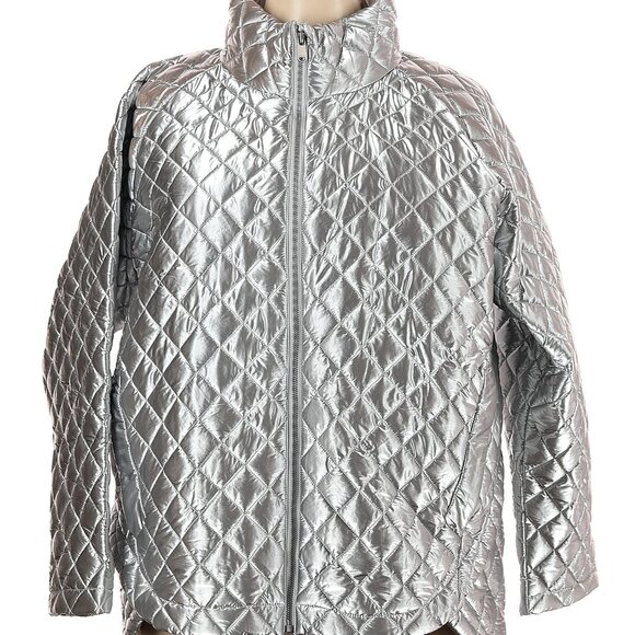 ATHLETA Whisper Featherless Silver Jacket 2X - Picture 2 of 3